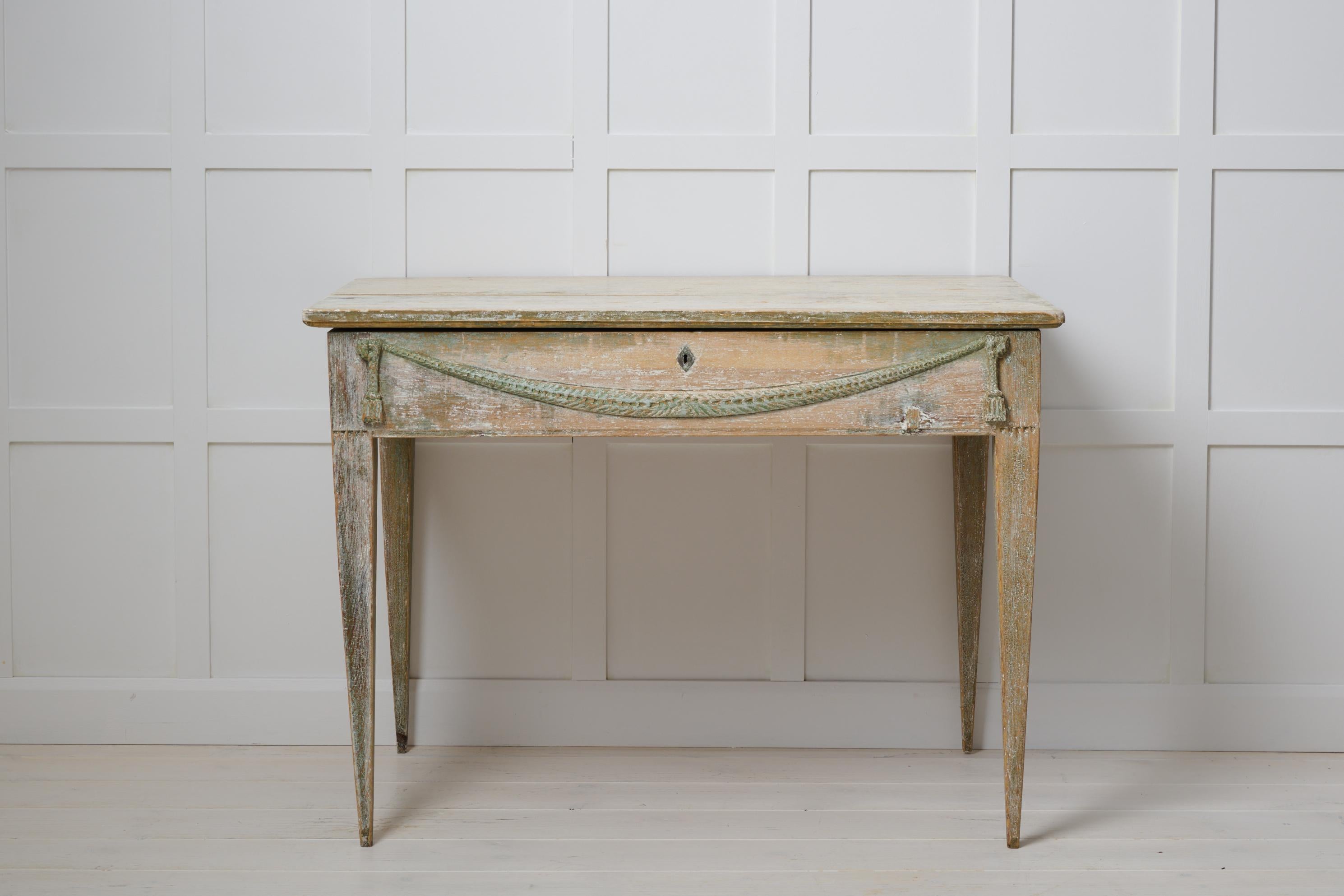 18th Century Antique Swedish Console or Wall Table in Gustavian Style with Original Paint