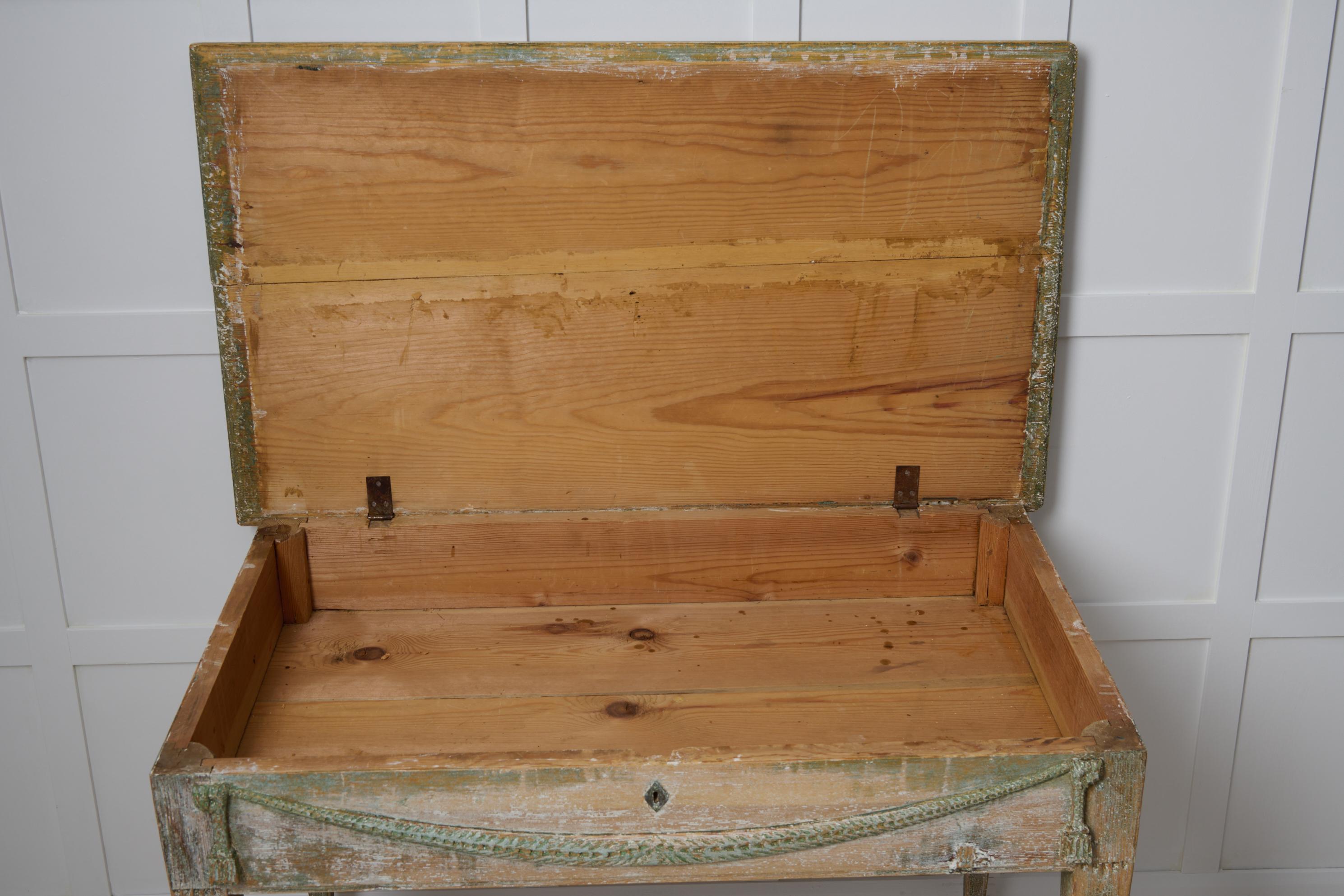 Antique Swedish Console or Wall Table in Gustavian Style with Original Paint 2