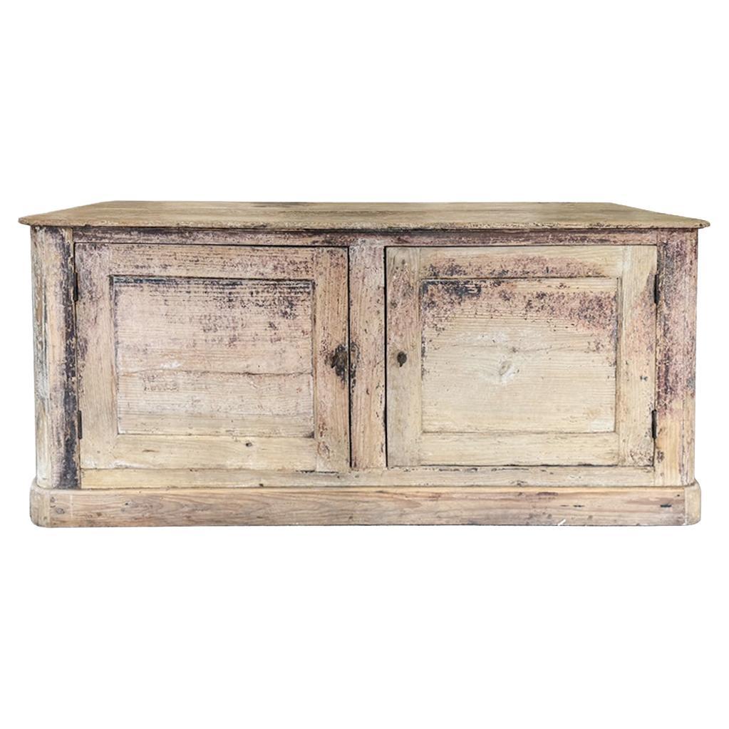 Antique Swedish Country Elm Credenza