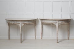 Antiker schwedischer Demi-Lune-Tisch im Gustavianischen Stil