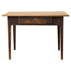 Antique Swedish Country Home Table with Original Paint and Authentic Patina