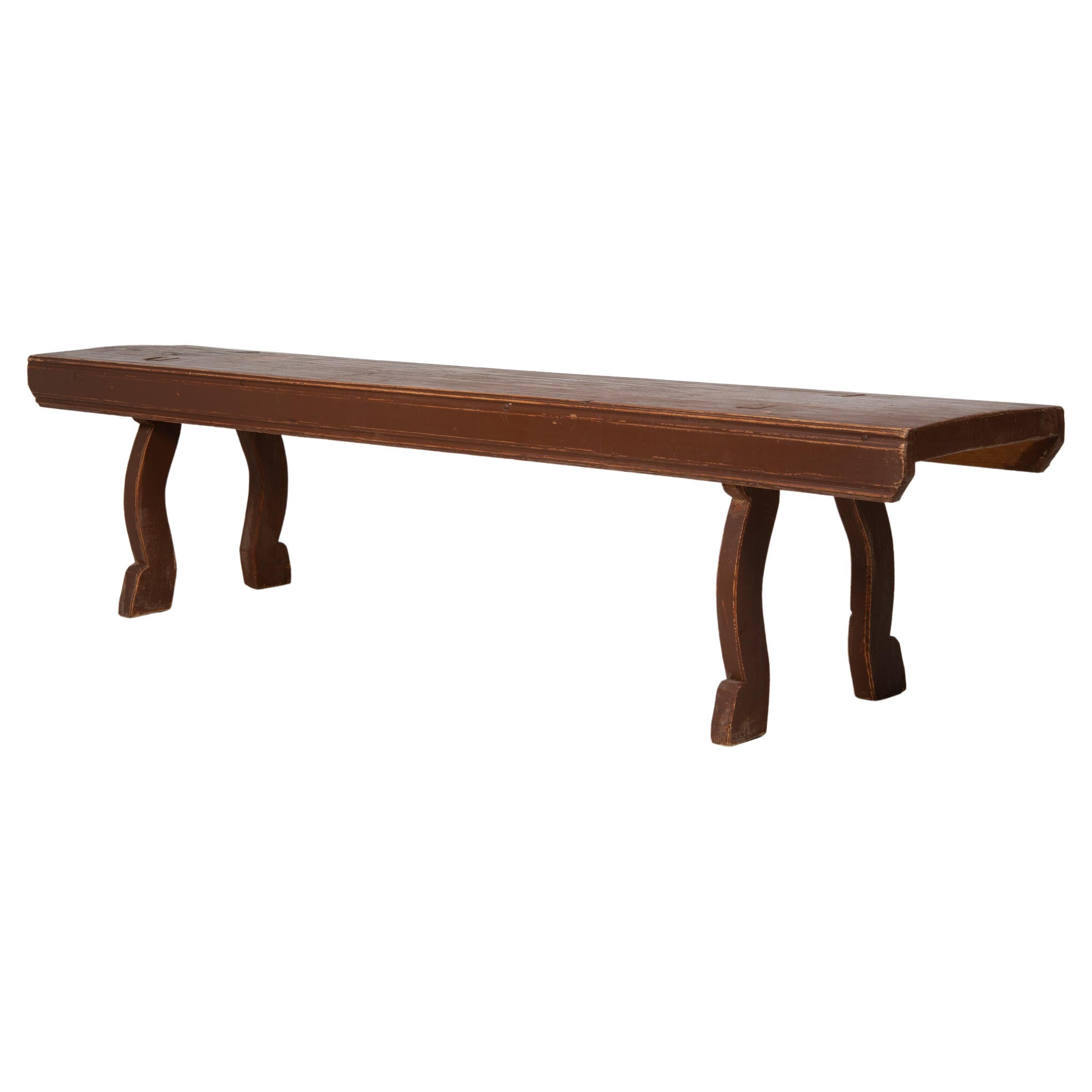 Antique Swedish Country House Pine Bench For Sale