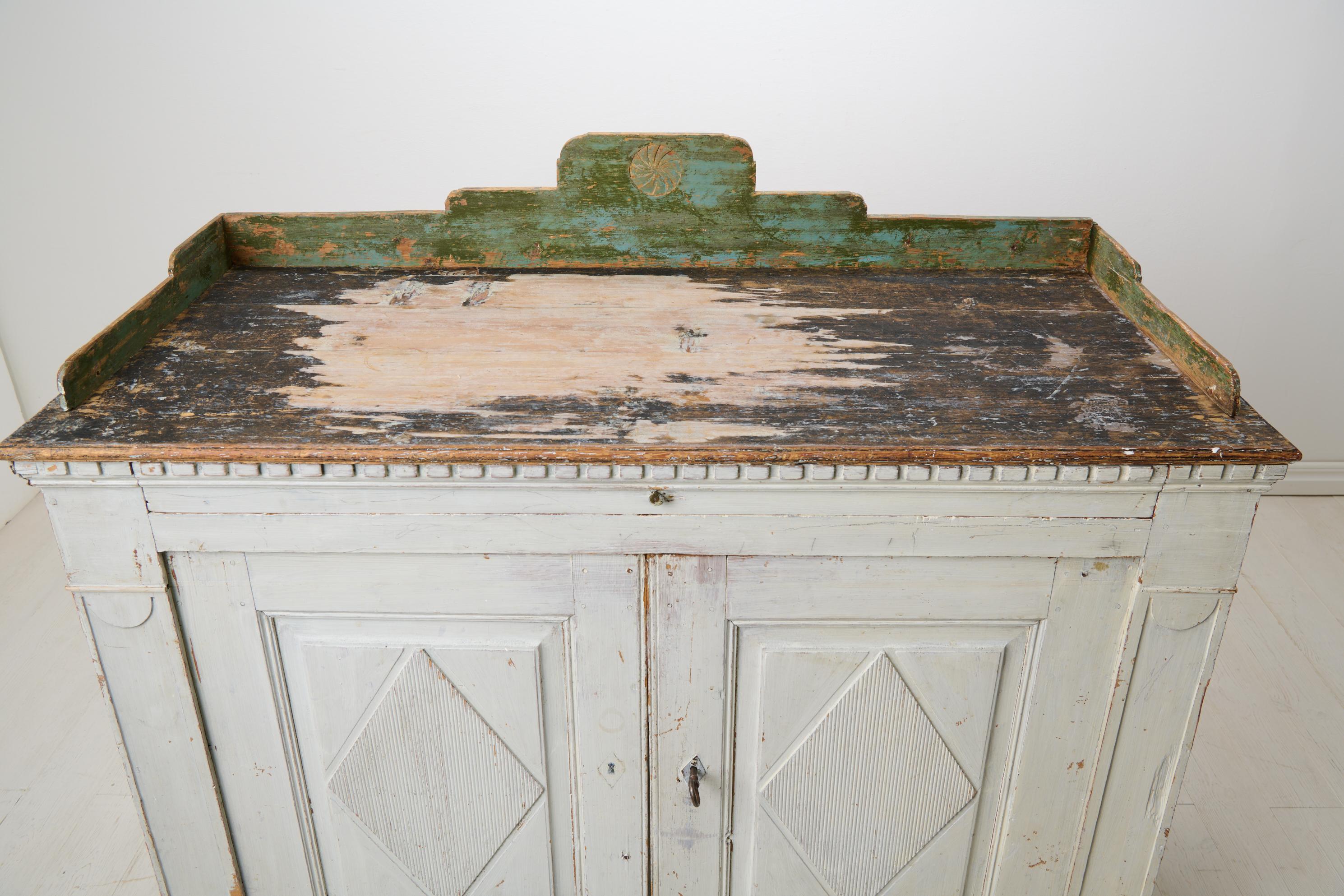 Antique Swedish Country House Sideboard in Gustavian Style Made by Hand For Sale 4
