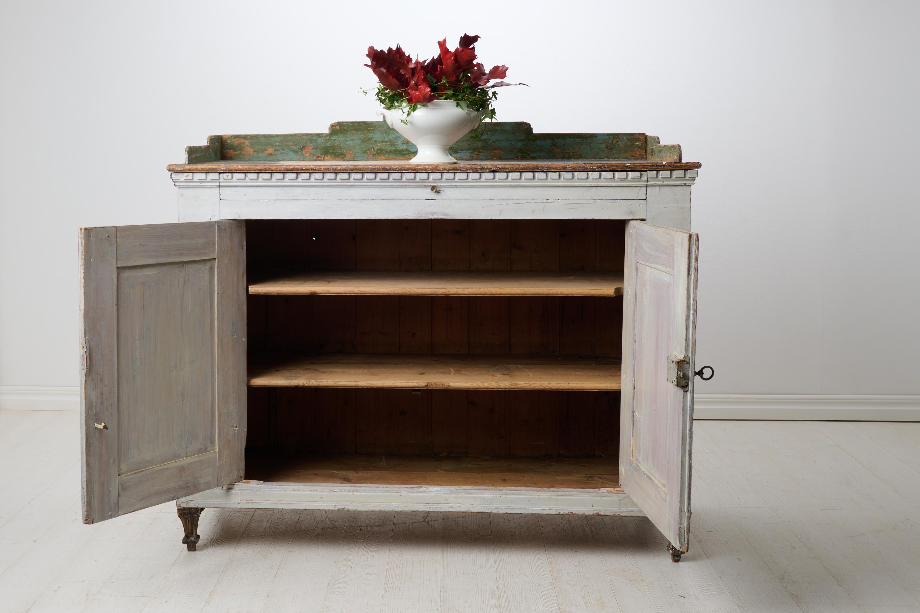 Antique Swedish Country House Sideboard in Gustavian Style Made by Hand For Sale 1