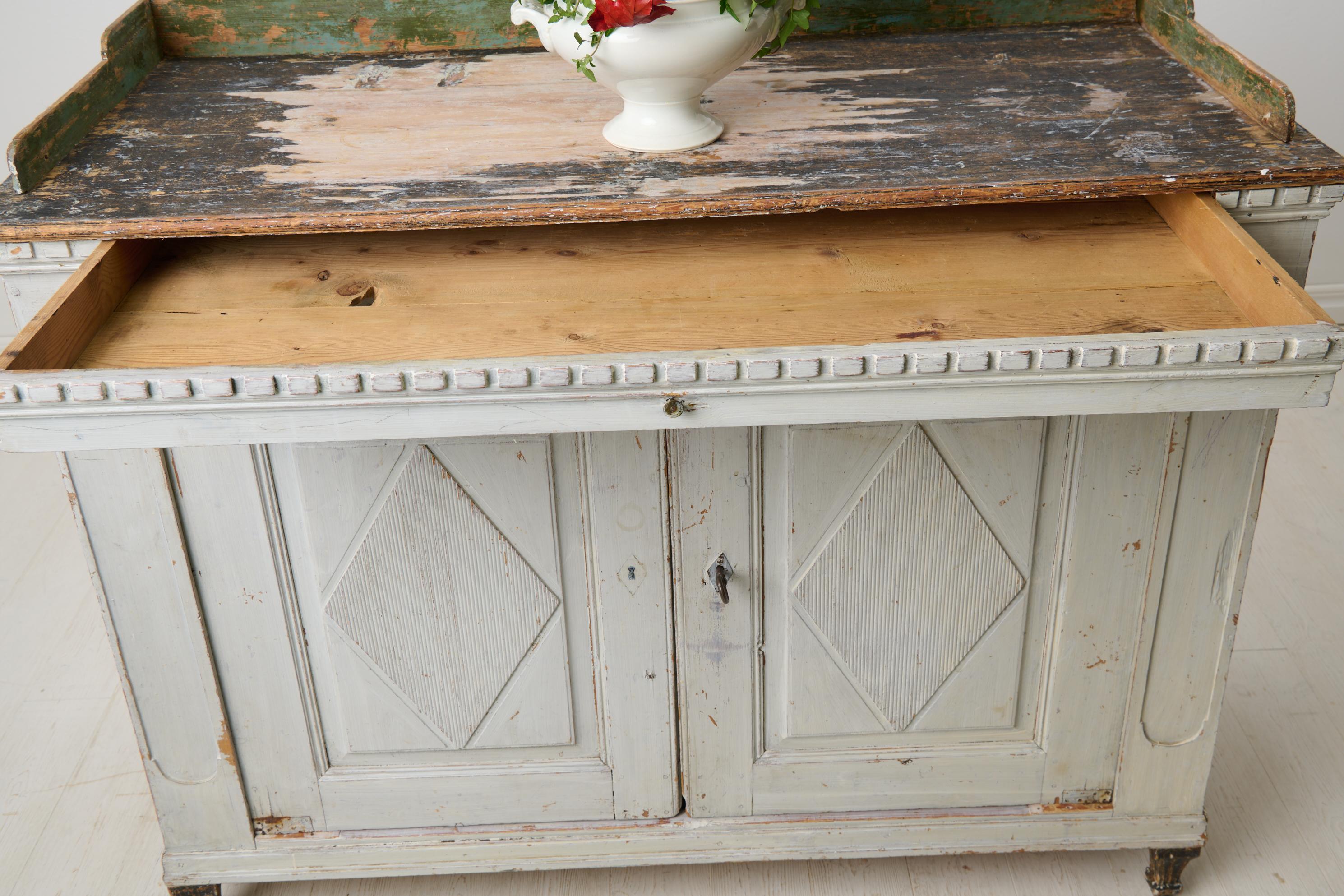 Antique Swedish Country House Sideboard in Gustavian Style Made by Hand For Sale 3