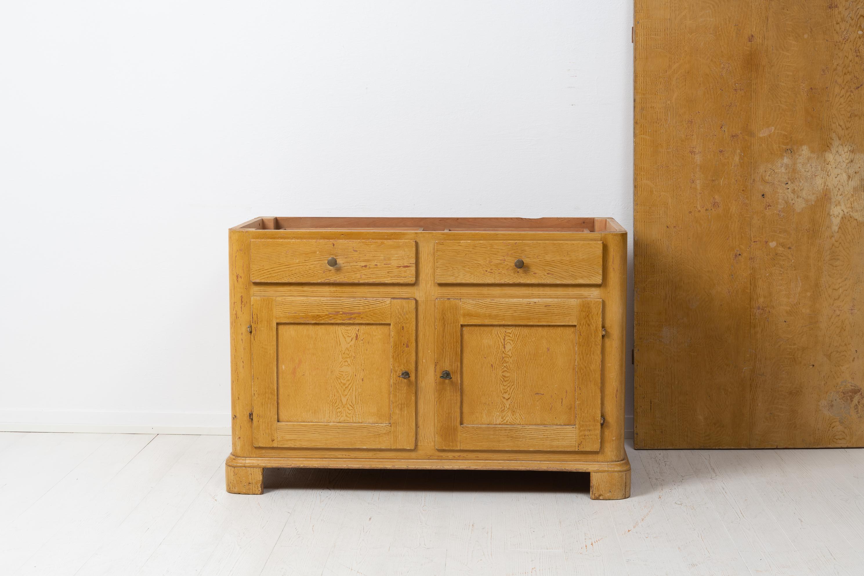 Antique Swedish Country Low Pine Sideboard For Sale 7