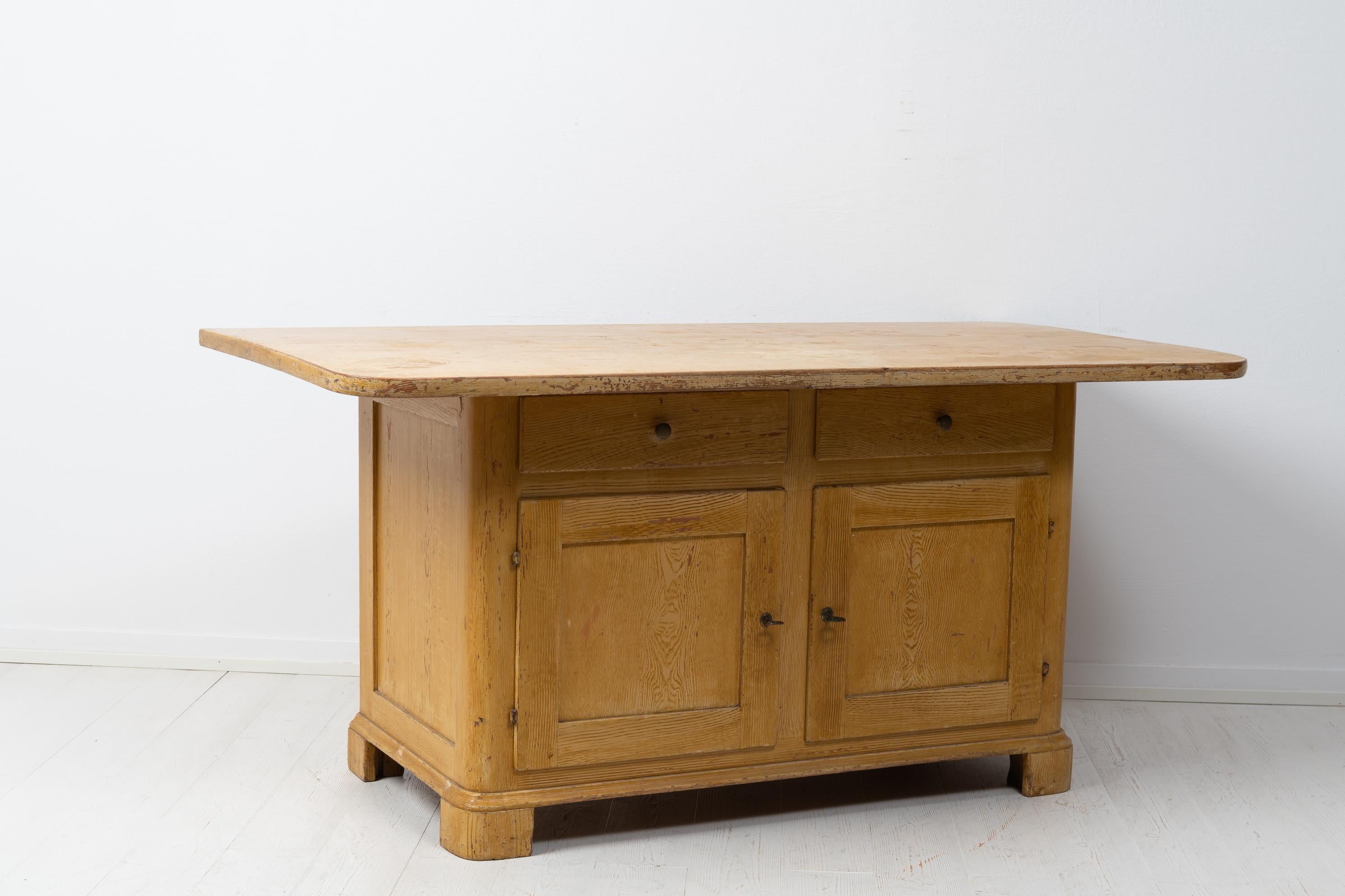 19th Century Antique Swedish Country Low Pine Sideboard For Sale