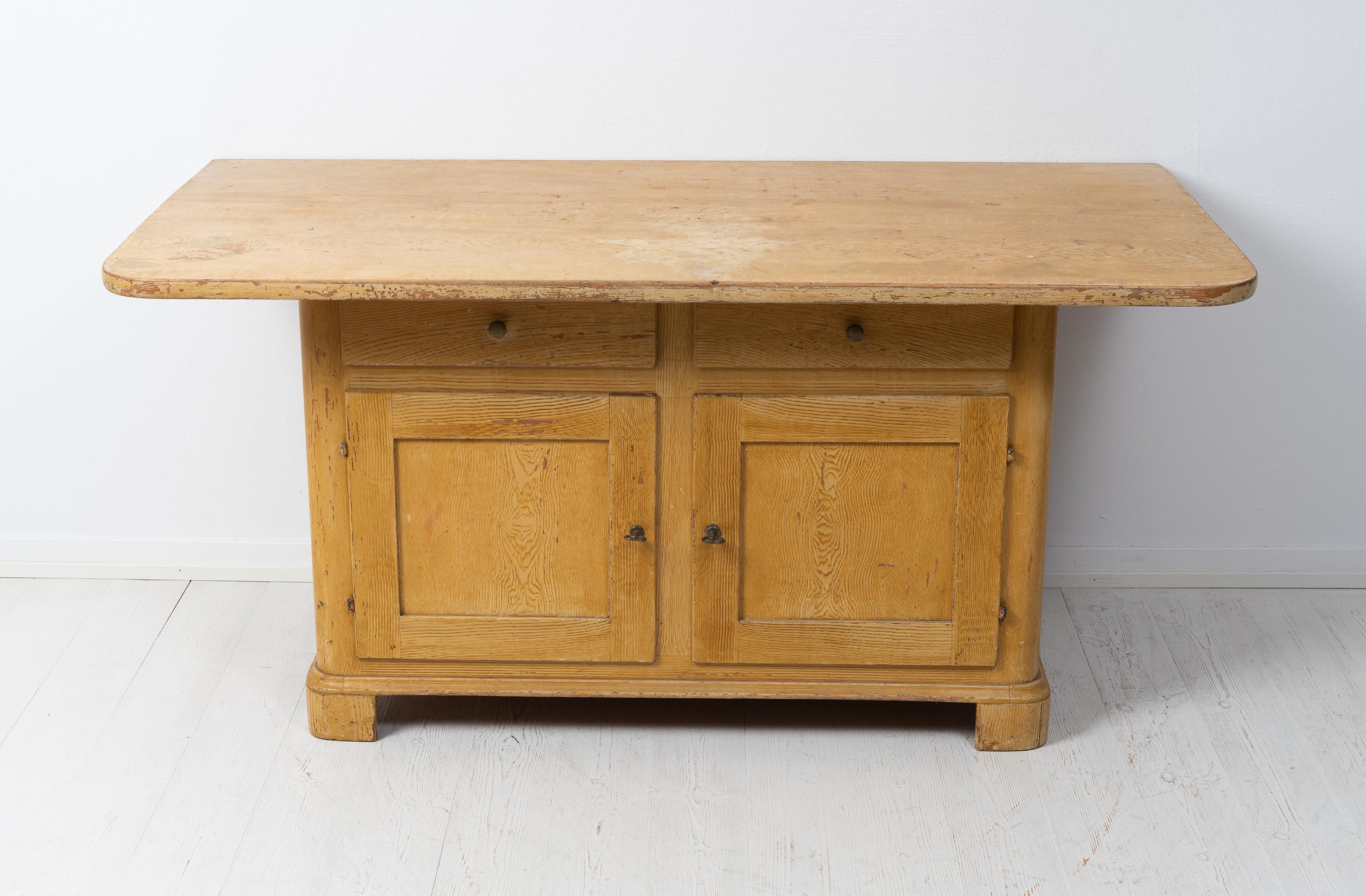 Antique Swedish Country Low Pine Sideboard For Sale 3