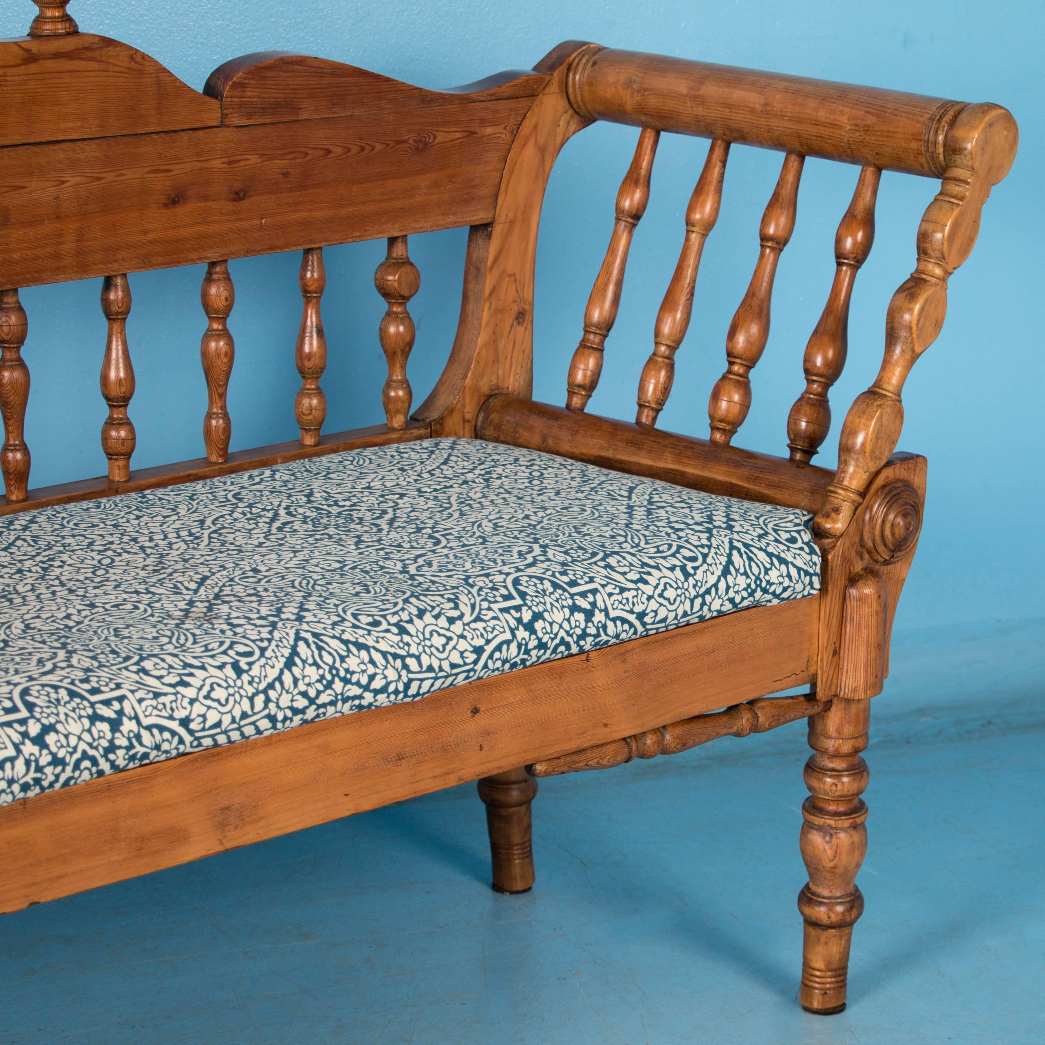 Antique Swedish Country Pine Bench 1