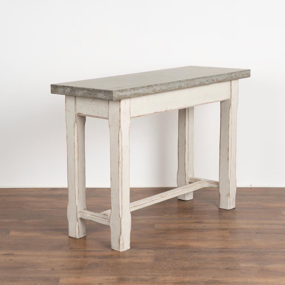 19th Century Antique Swedish Country Stone Top Console Table Small Buffet Server, circa 1840