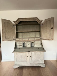 Antique Swedish Cupboard (19th Century, Pine, Painted, Two pieces)