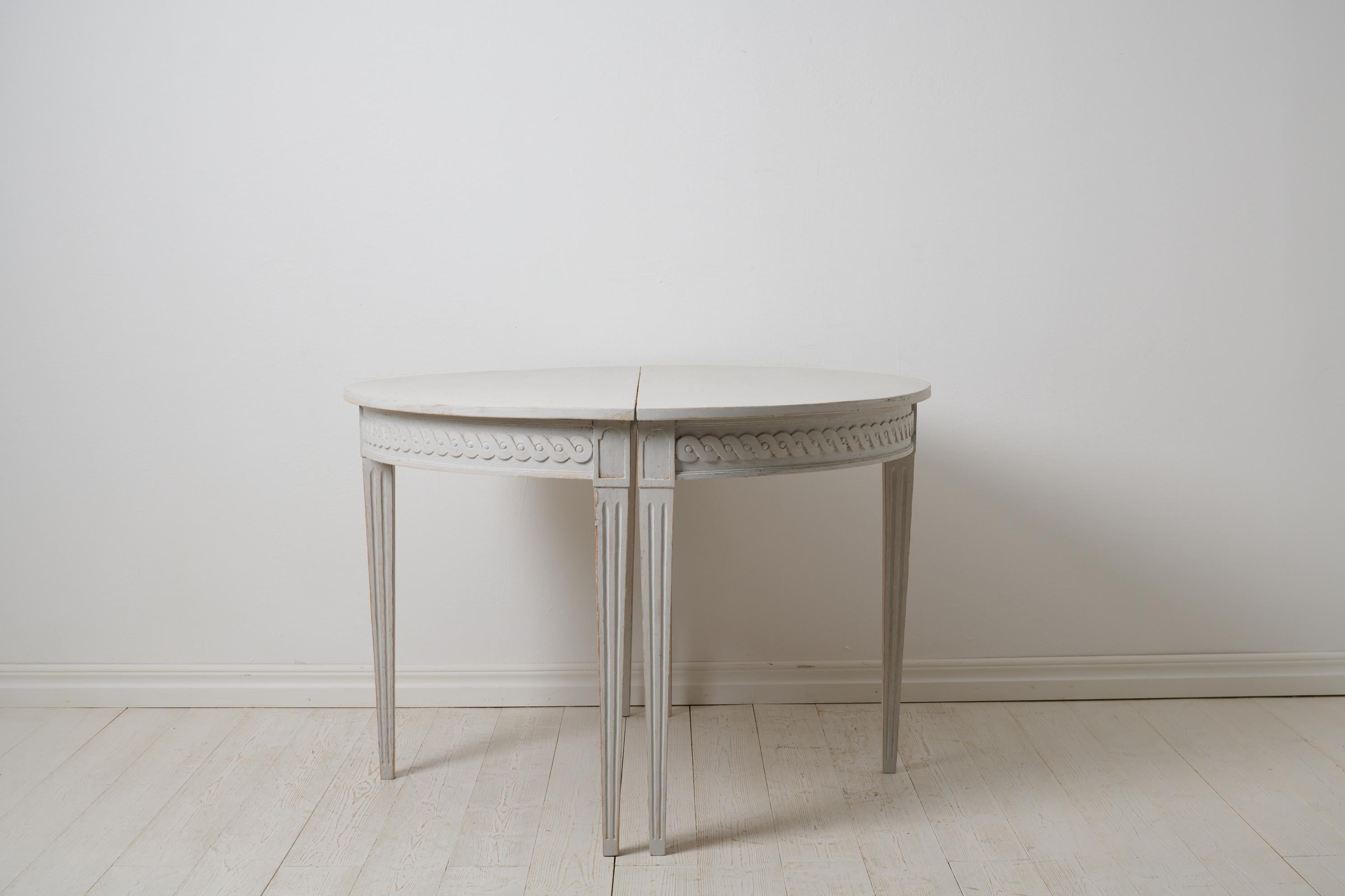 Hand-Crafted Antique Swedish Demi Lune Table, Round Gustavian Style Dining or Wall Table  For Sale