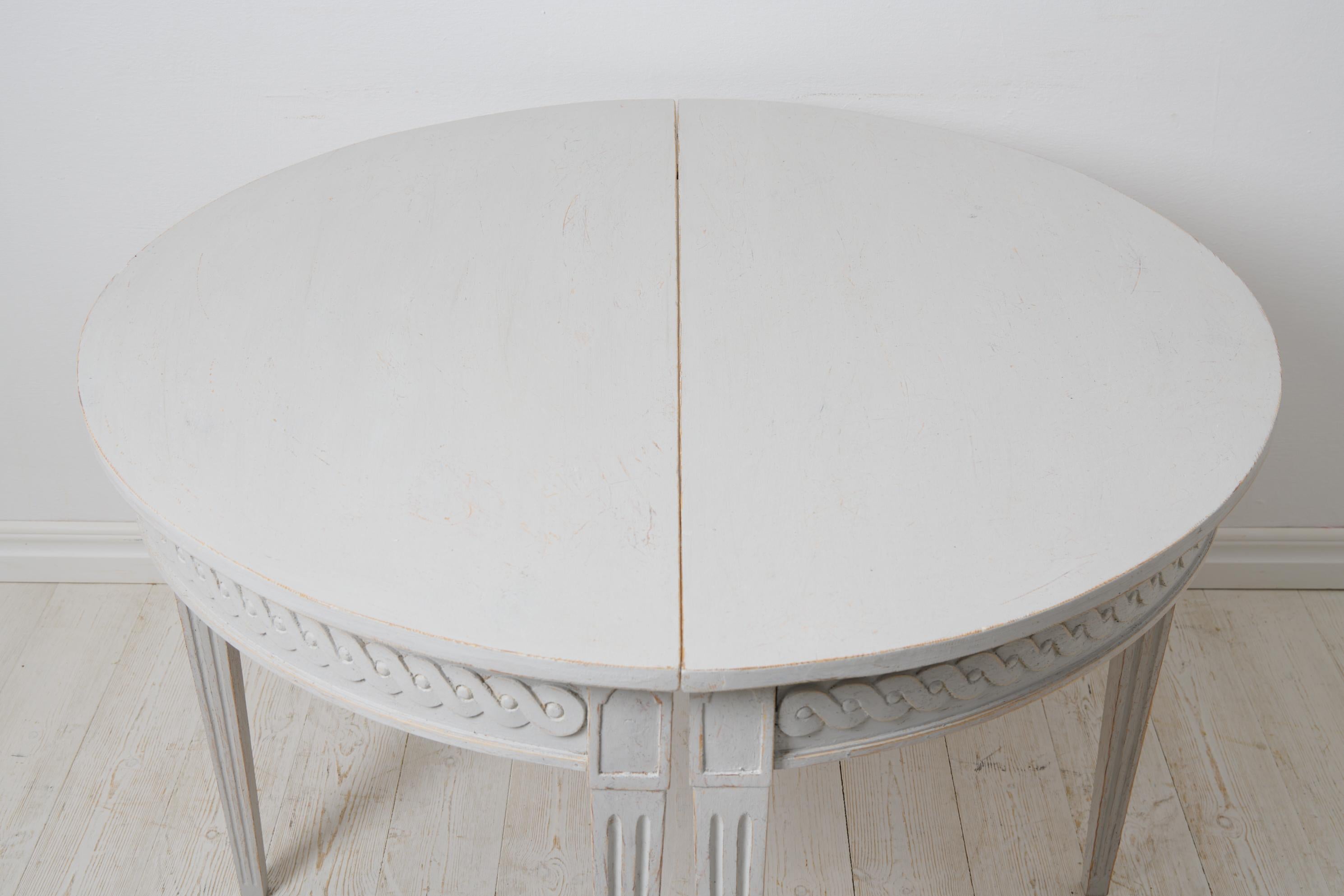 Pine Antique Swedish Demi Lune Table, Round Gustavian Style Dining or Wall Table  For Sale