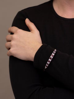 Antique Swedish Diamond & Garnet Bangle