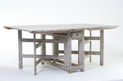 Swedish Dining Table with Demilunes, Double Gate Legs, Drawers, circa 1830