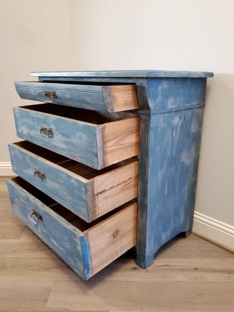 Hand-Painted Antique Swedish Distressed Painted Chest of Drawers