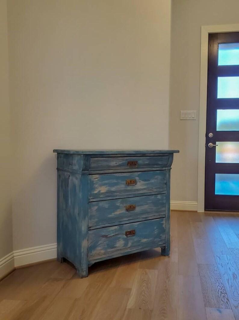 Antique Swedish Distressed Painted Chest of Drawers In Good Condition In Forney, TX