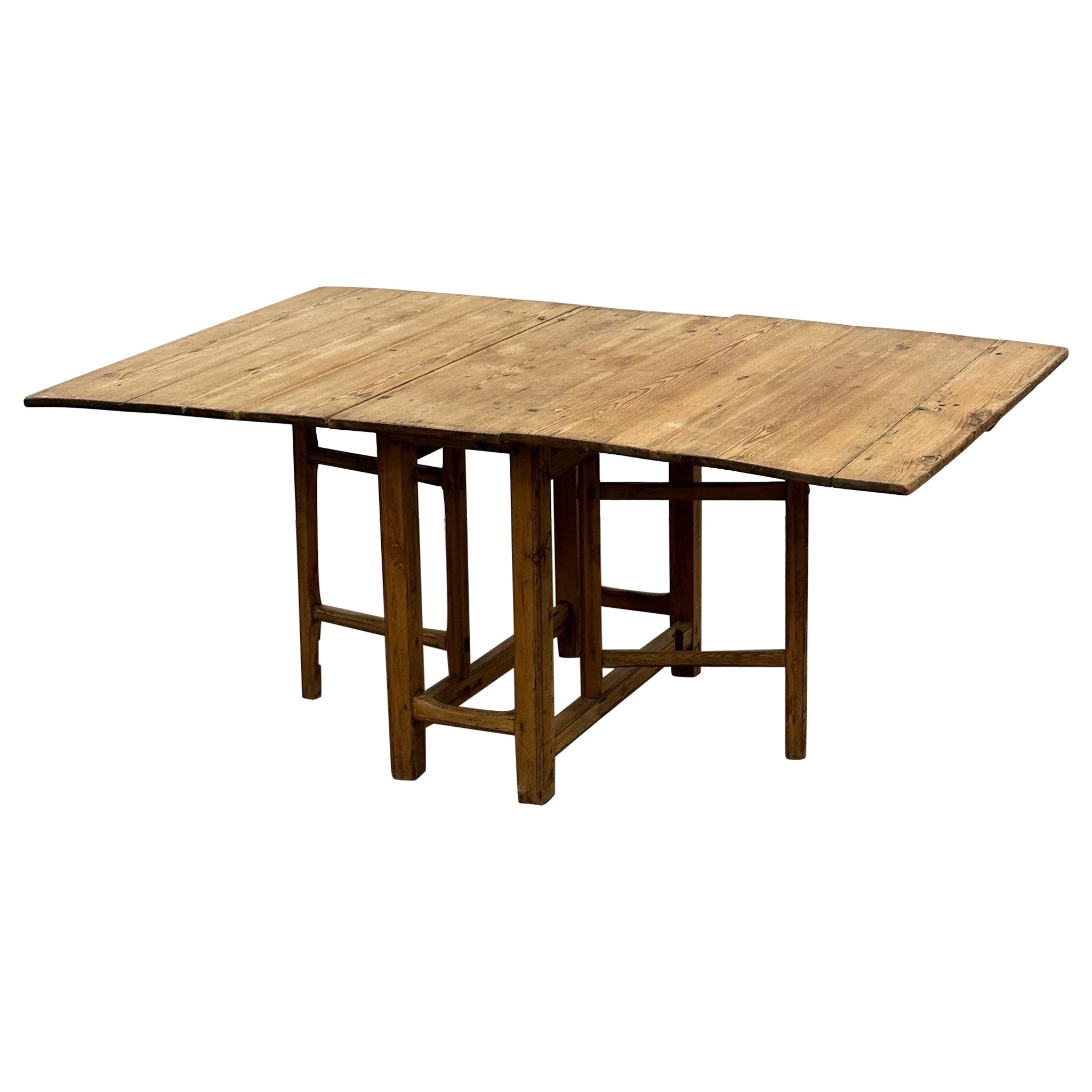 Antique Swedish Drop Leaf Dining Table