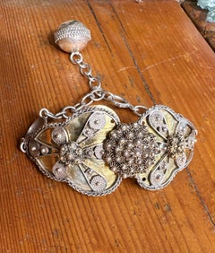 Antique Swedish Filigree Silver Bracelet Circa 1830 Traditional Folkdräkt Sweden