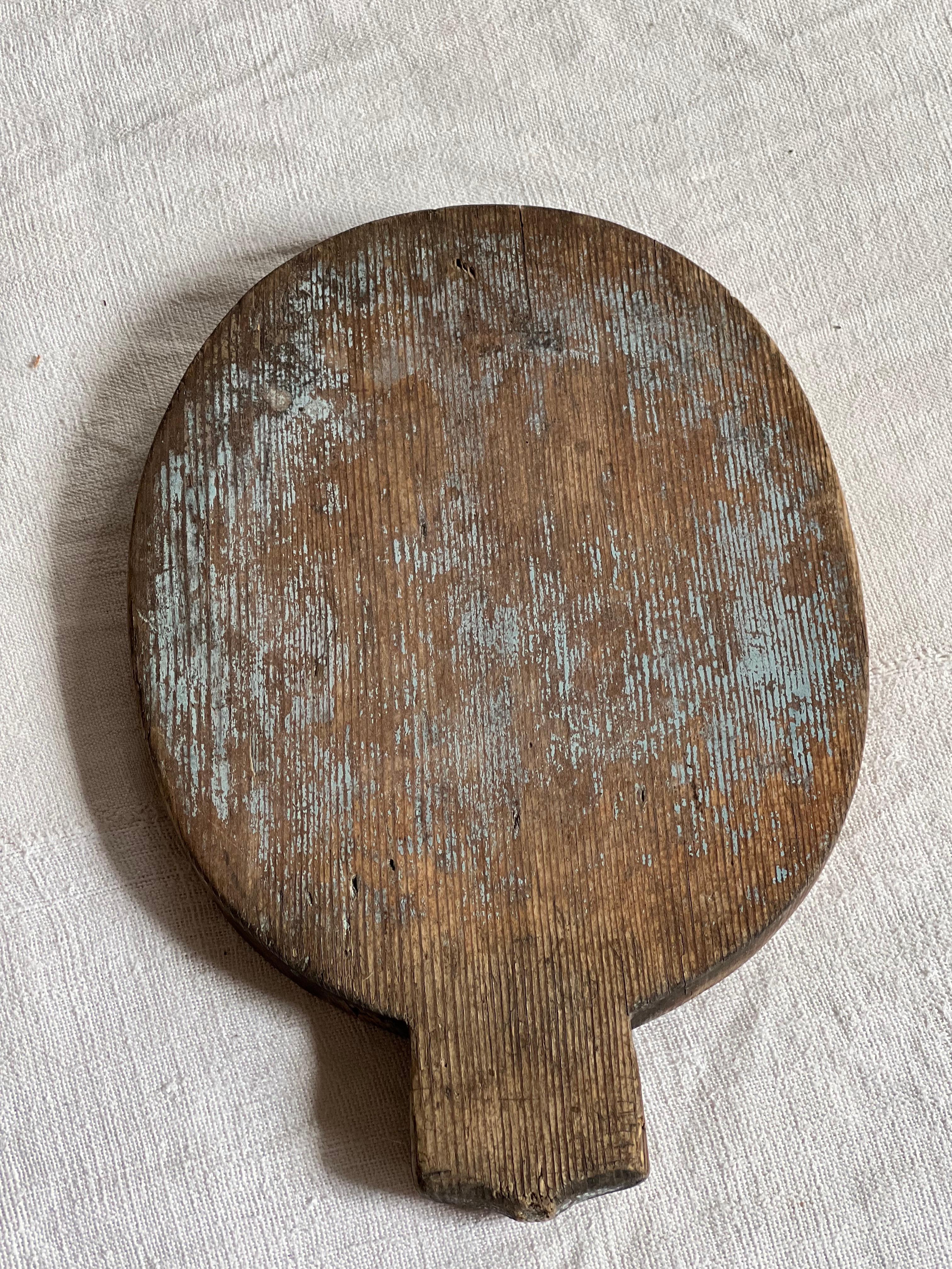 Antiguo sueco harina Caja de madera de almacenamiento 1800's Hecho a mano Folk Craft azul pintado Arte popular en venta