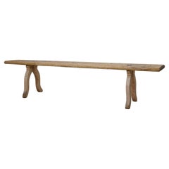 Antique Swedish Folk Art Bench, Rare Primitive Folk Art Furniture