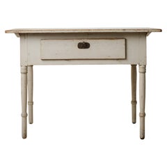 Antiker schwedischer Volkskunst Landhaus Beistelltisch mit Schublade im Empire Stil