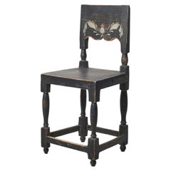 Fauteuil d'art populaire suédois ancien en parfait état d'origine 