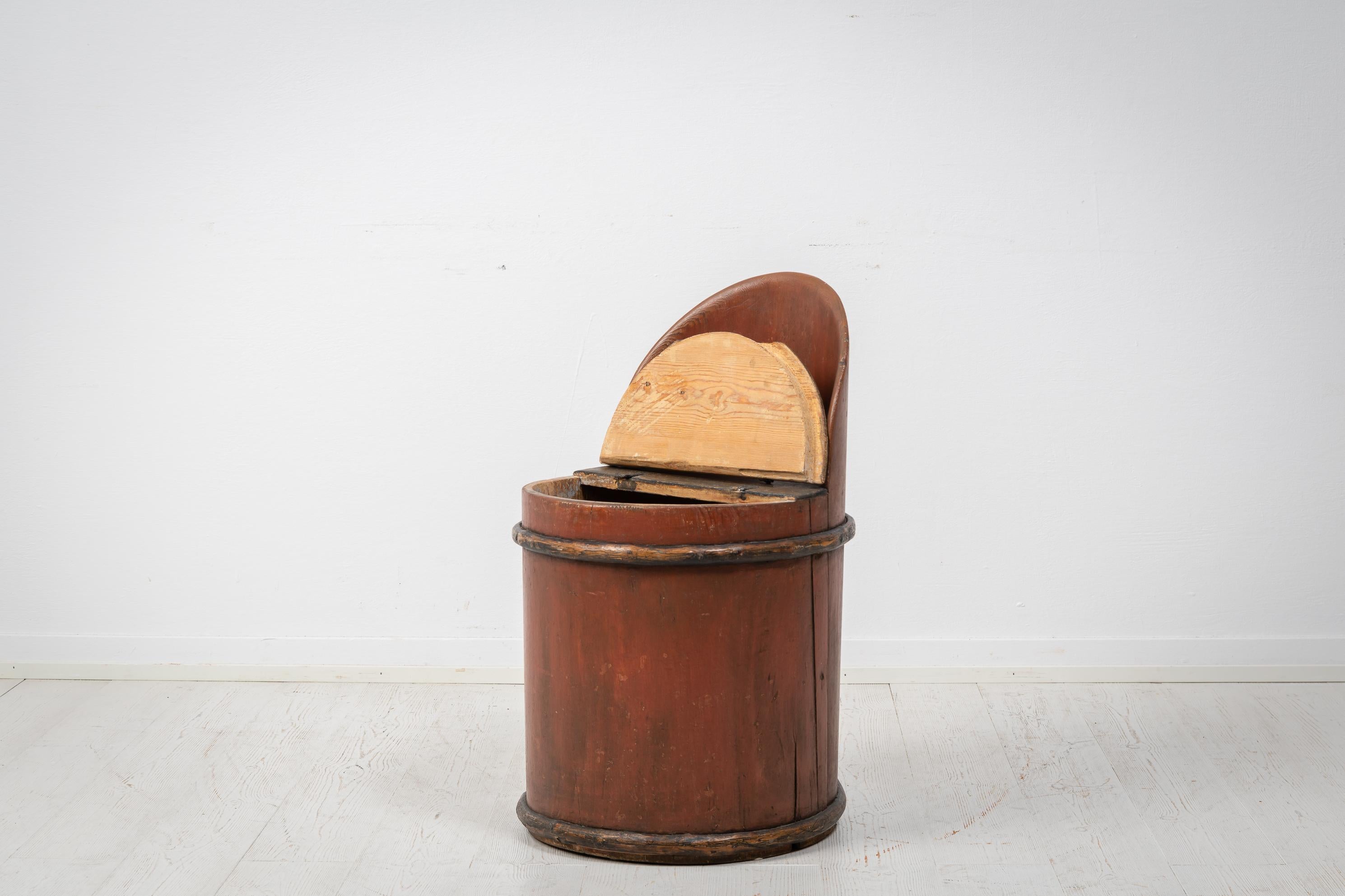 Hand-Crafted Antique Swedish Folk Art Stump Chair  For Sale