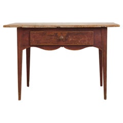 Antique Swedish Folk Art Table in Gustavian Style, Drawer and Charming Patina