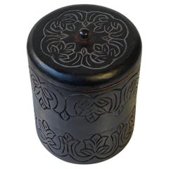 Antique Swedish Folk Art Tea Caddy in Hand-Carved Wood, 19th century