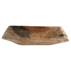 Antique Swedish Folk Art Wooden Trough, Late 1800s.