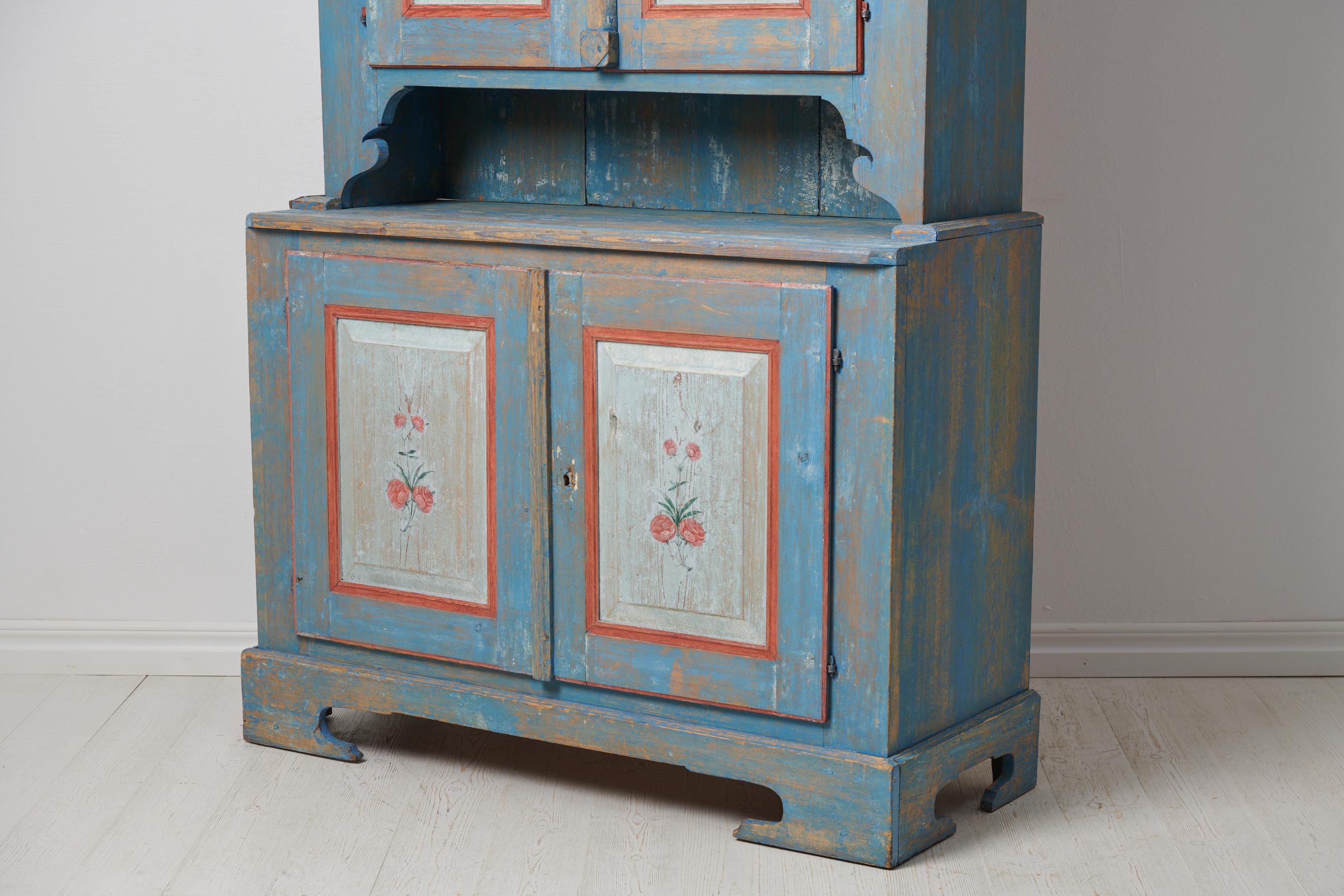 Antique Swedish Genuine Blue Country Cabinet  For Sale 4