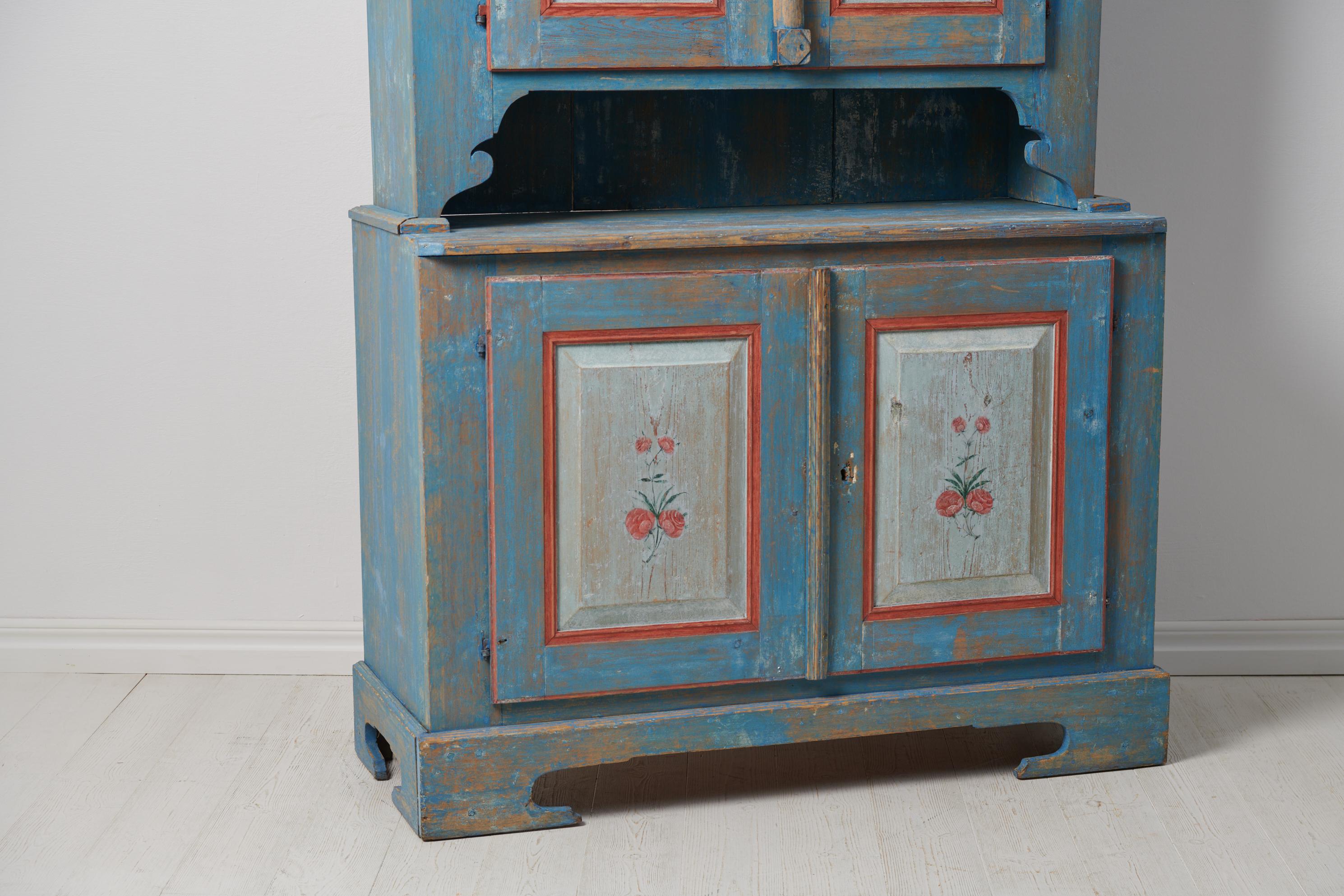 Antique Swedish Genuine Blue Country Cabinet  For Sale 5