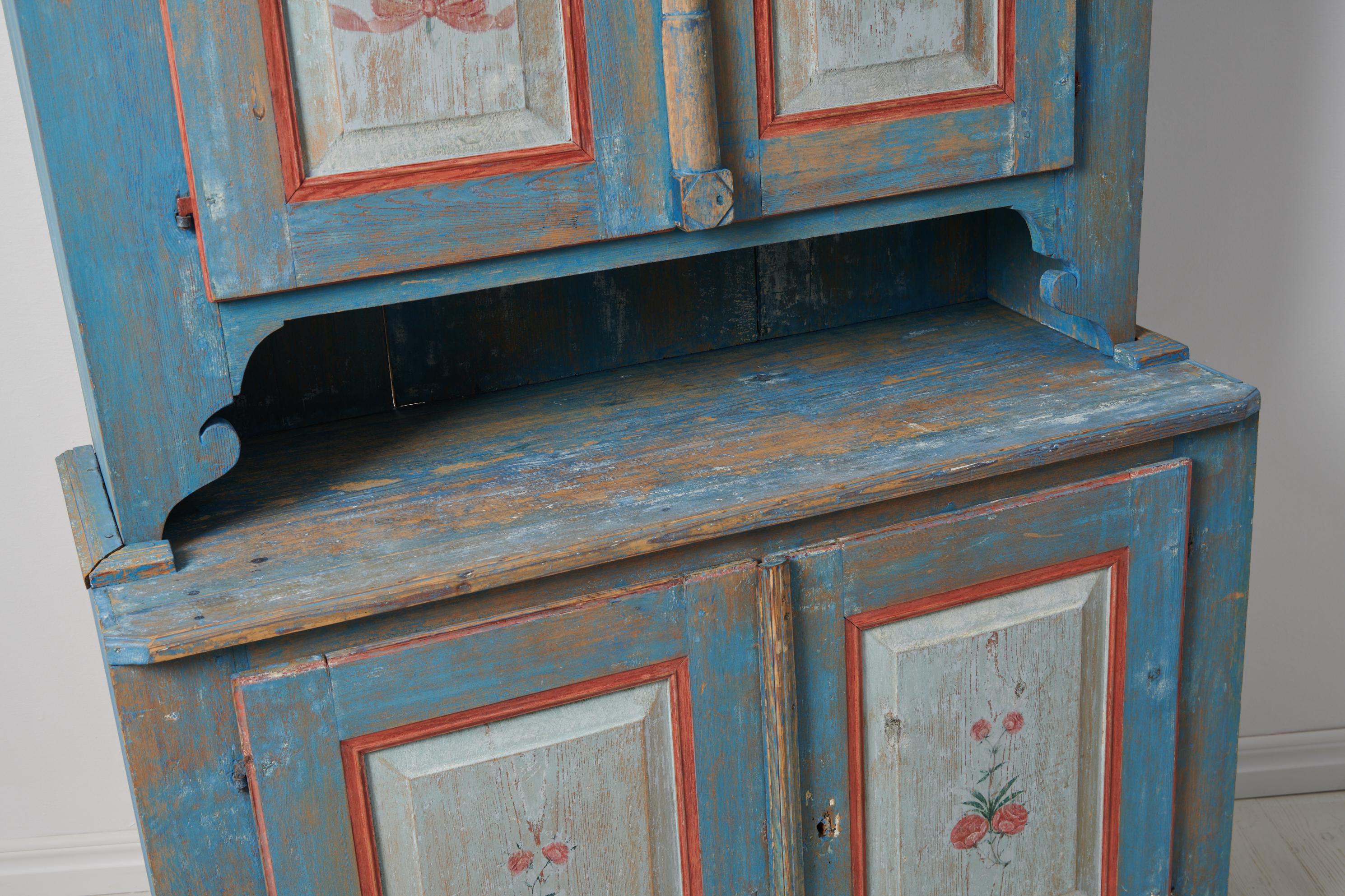 Antique Swedish Genuine Blue Country Cabinet  For Sale 10