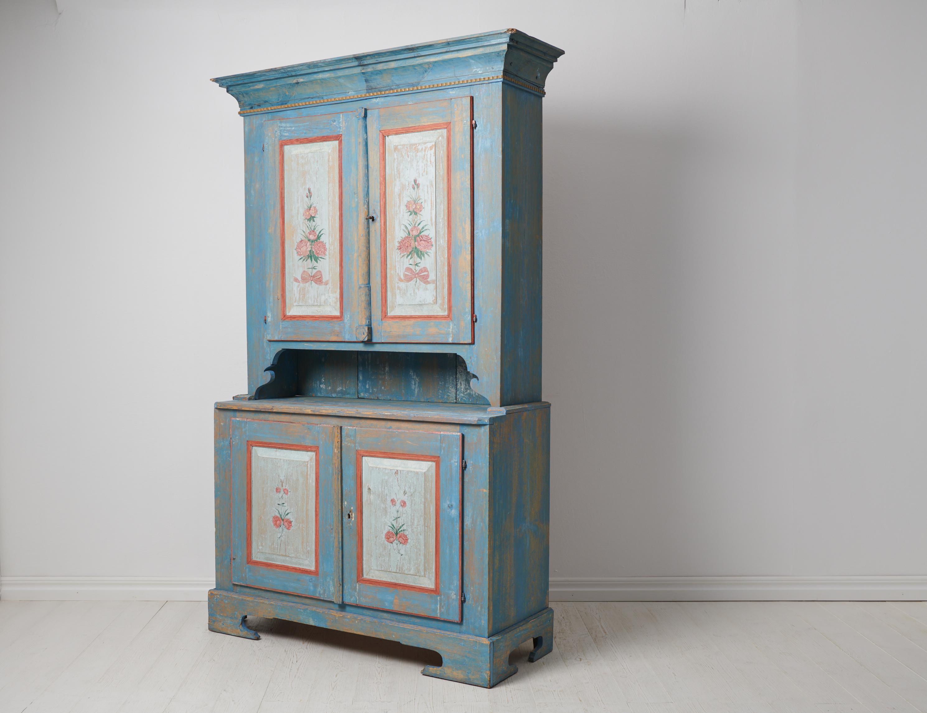 antique blue cabinet