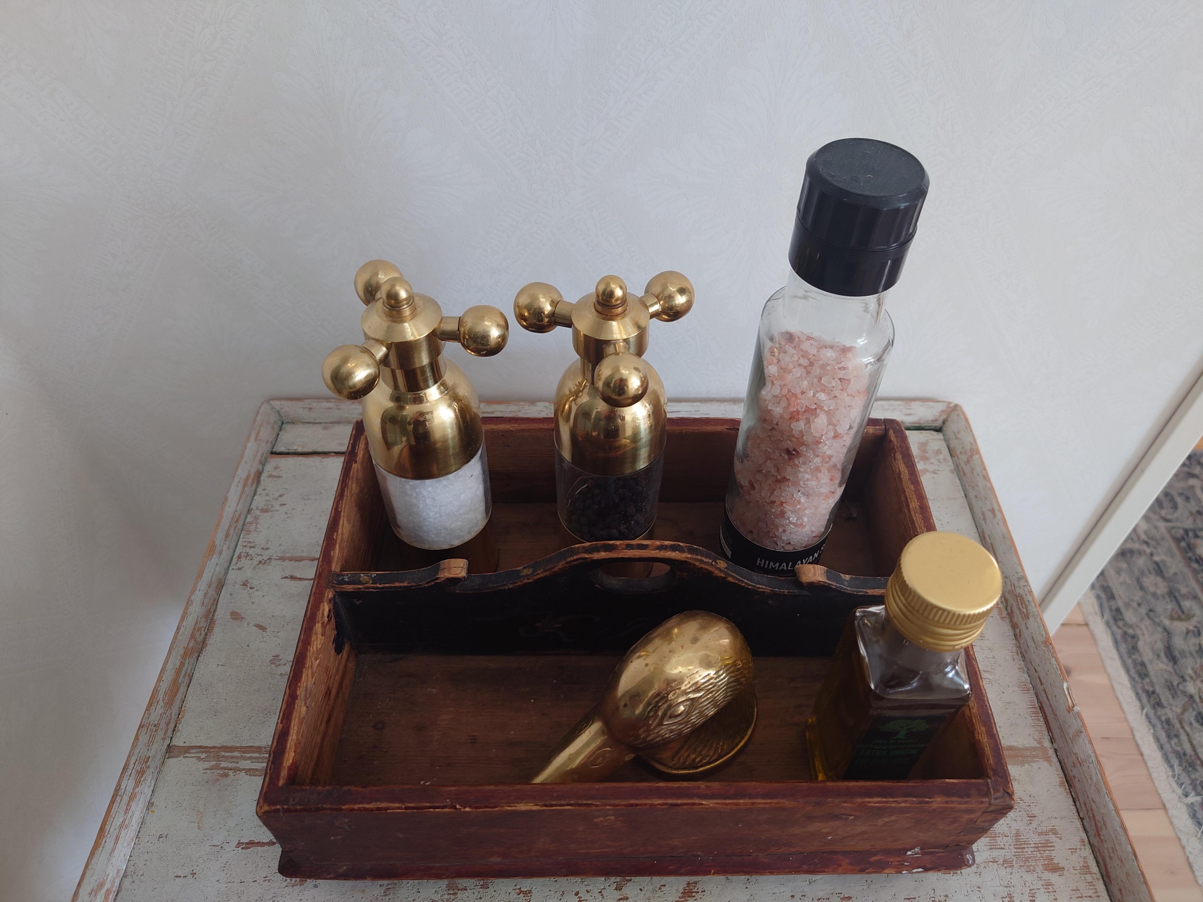 Antique Swedish genuine Folk Art  Country Cutlery box dated 1857 Original paint For Sale 6