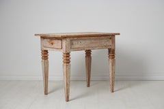 Antique Genuine Gustavian Small Table from Northern Sweden with a Drawer