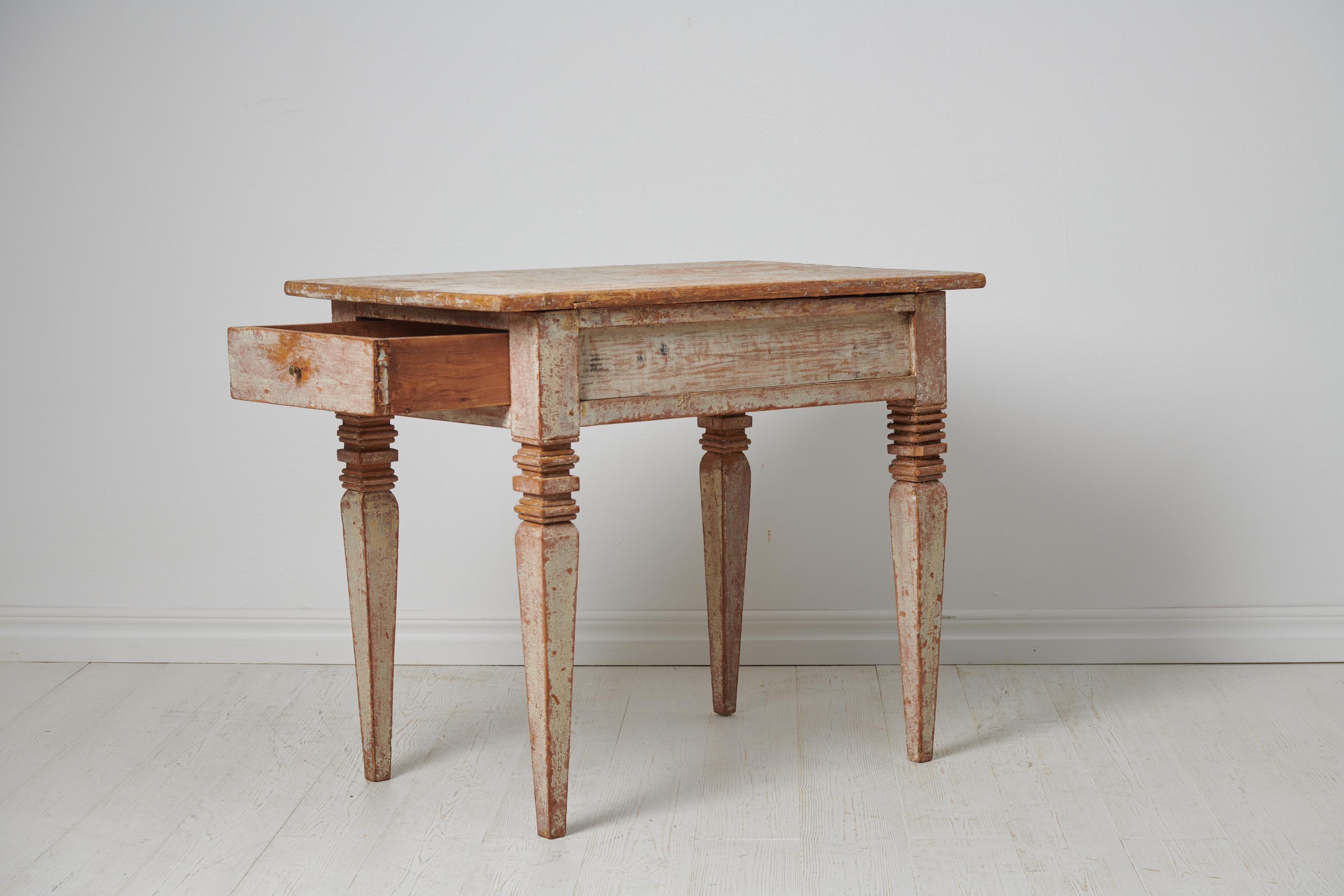 Hand-Crafted Antique Swedish Genuine Gustavian Neoclassic Small Table For Sale
