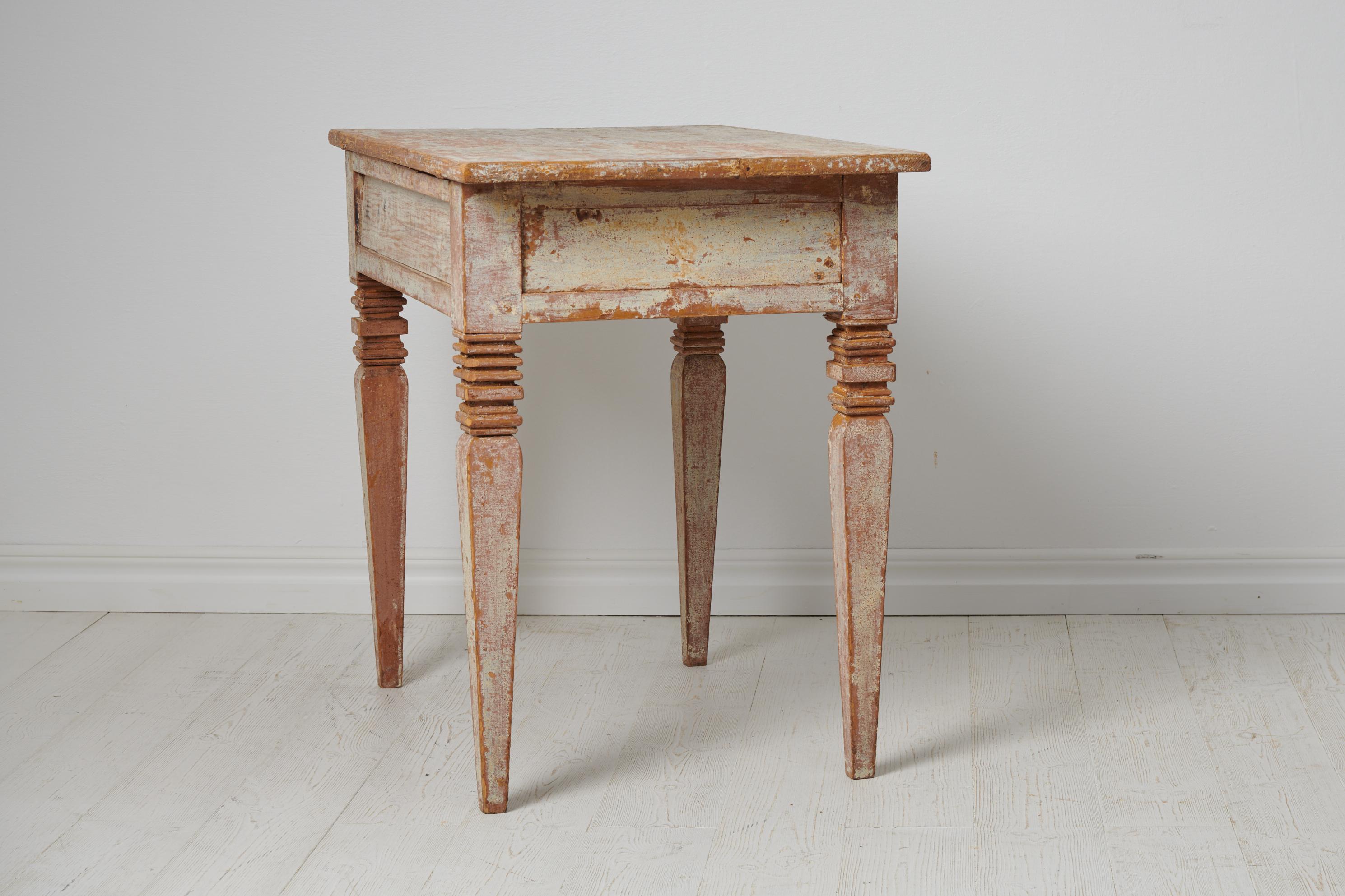 Pine Antique Swedish Genuine Gustavian Neoclassic Small Table For Sale