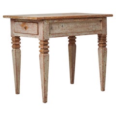 Petite table néoclassique suédoise ancienne authentique de style gustavien