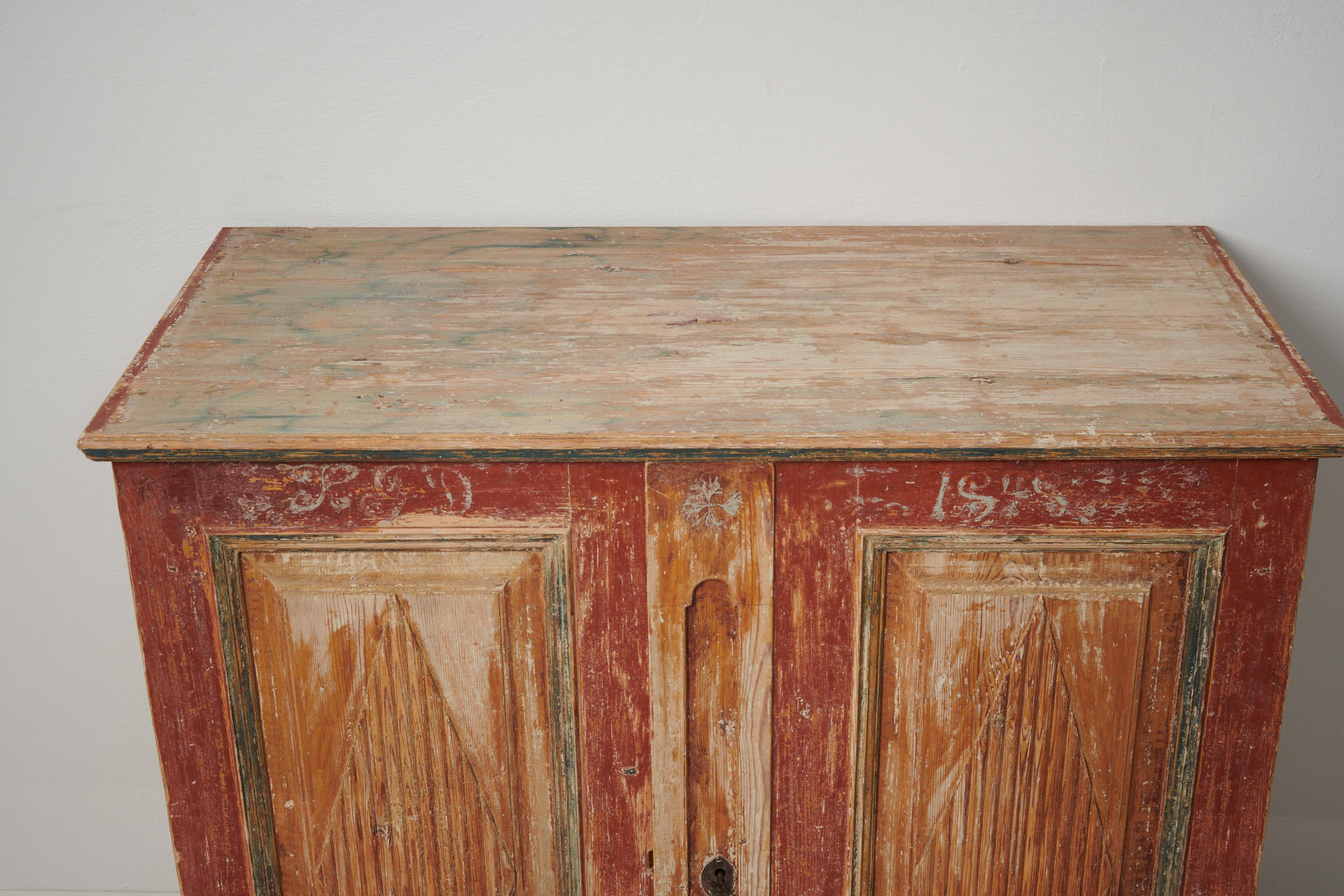 Antique Swedish Genuine Gustavian Rustic Pine Sideboard  5