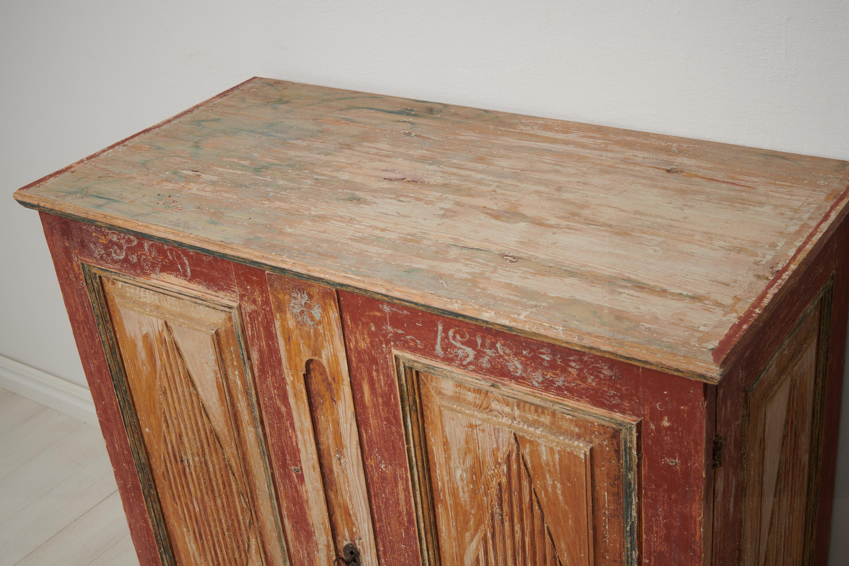 Antique Swedish Genuine Gustavian Rustic Pine Sideboard  6
