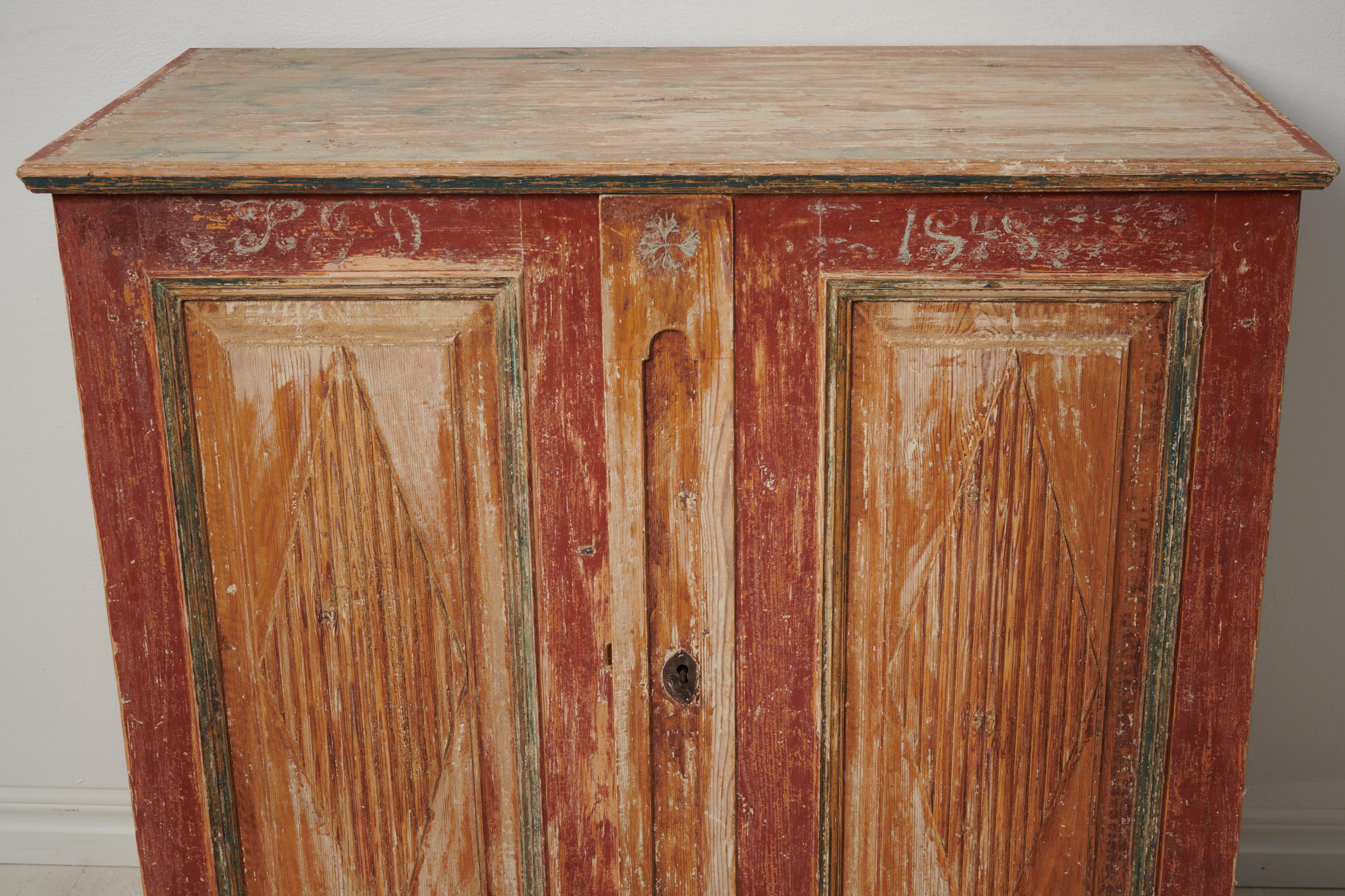 Antique Swedish Genuine Gustavian Rustic Pine Sideboard  4