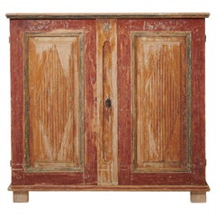 Antique Swedish Genuine Gustavian Rustic Pine Sideboard 