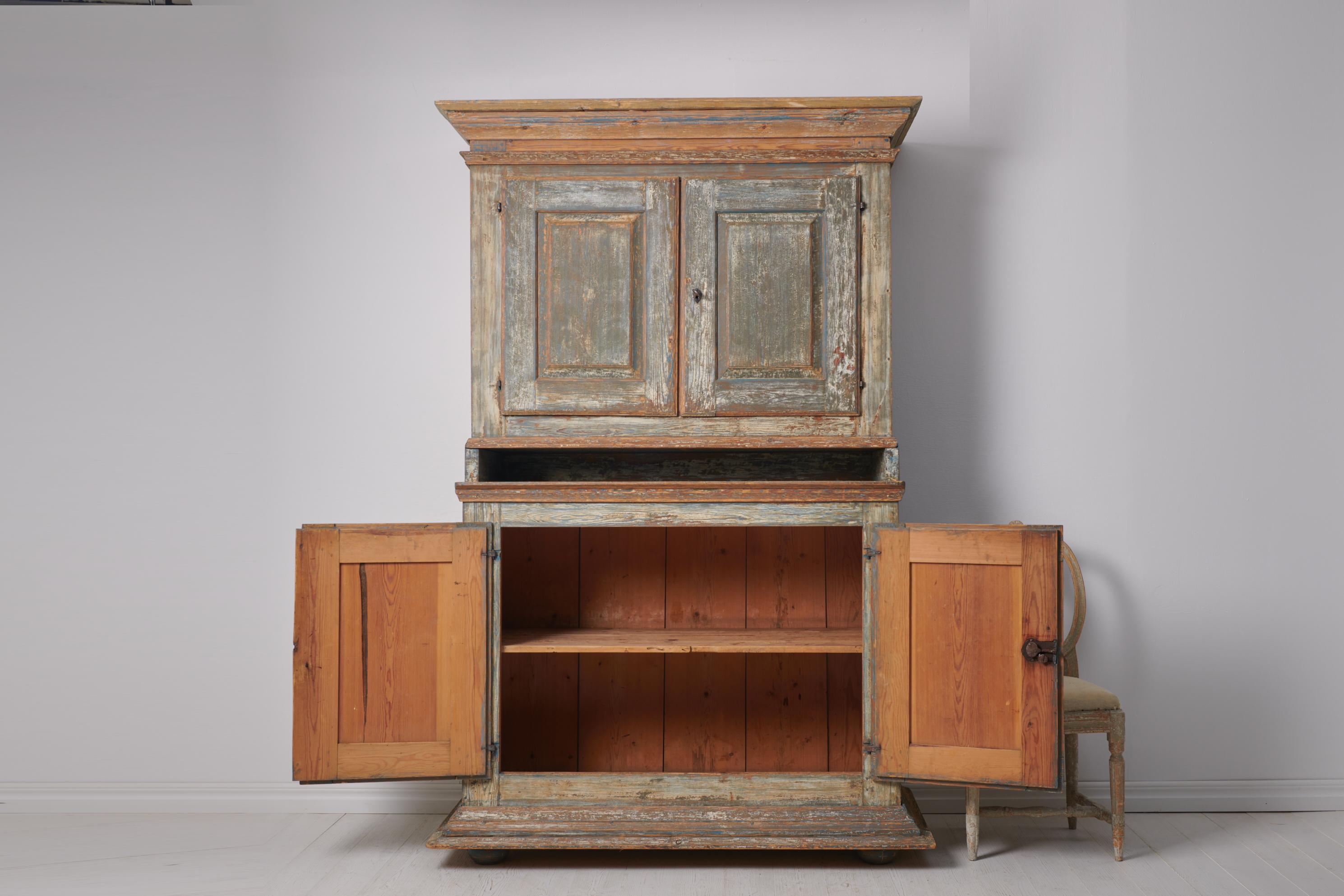 Hand-Crafted Antique Swedish Genuine Handmade Baroque Cabinet  For Sale
