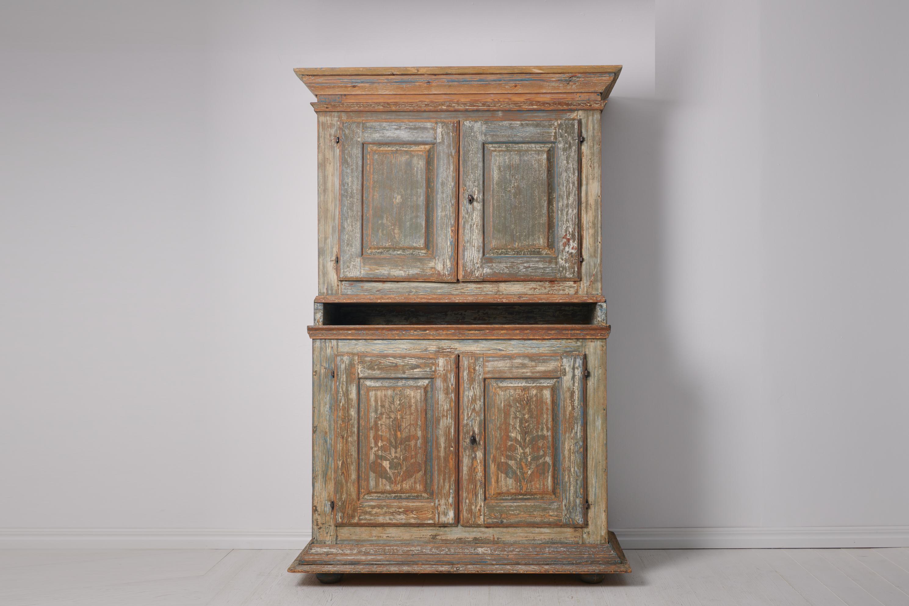 18th Century Antique Swedish Genuine Handmade Baroque Cabinet  For Sale