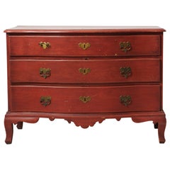 Antique Swedish Genuine Late 1700s Pine Baroque Bureau