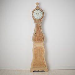 Horloge suédoise ancienne à boîtier long, d'époque rococo et néoclassique