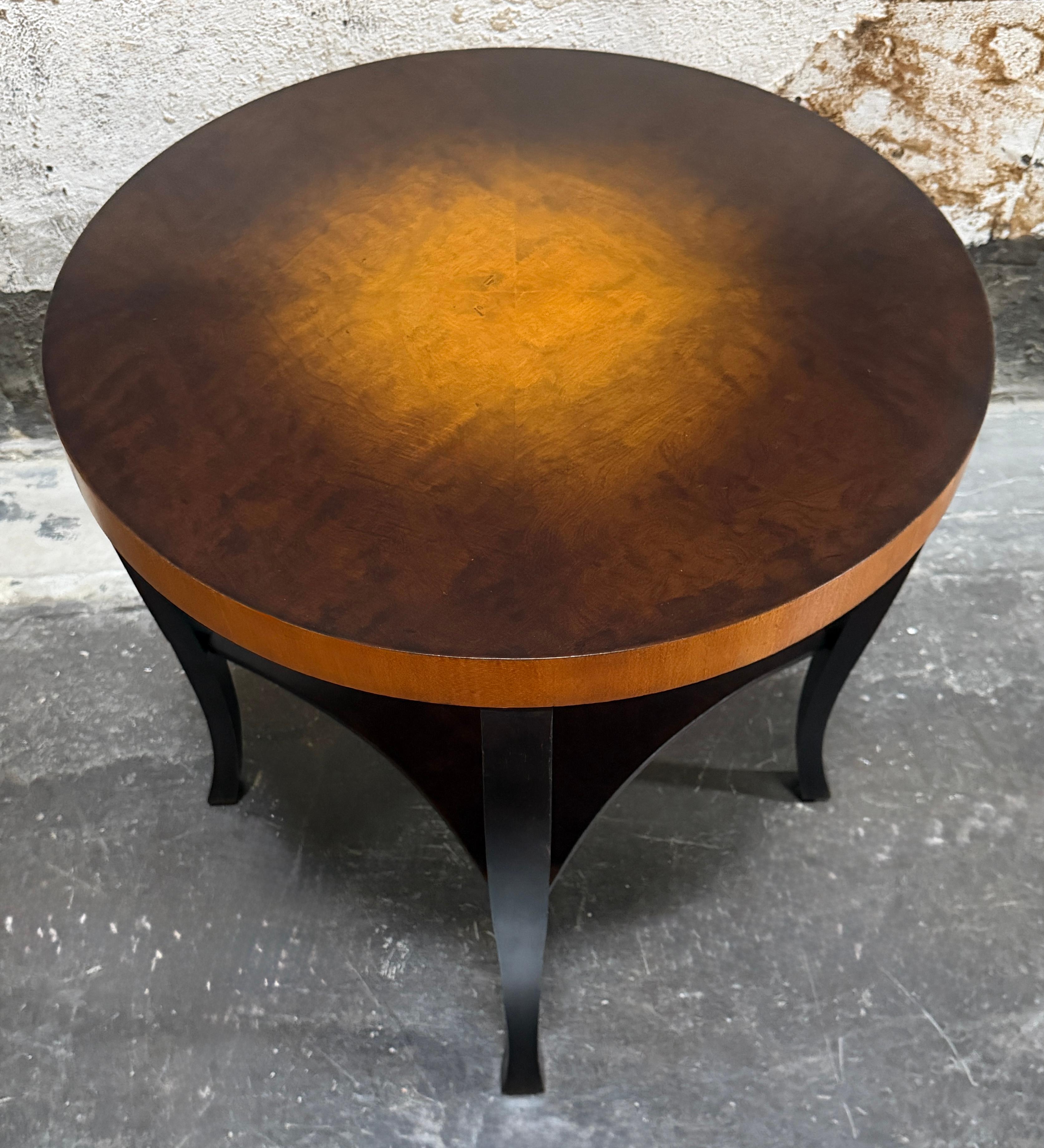 Hand-Crafted Antique Swedish Grace Art Deco Flame Birch and Elm End or Side Table c. 1925 For Sale