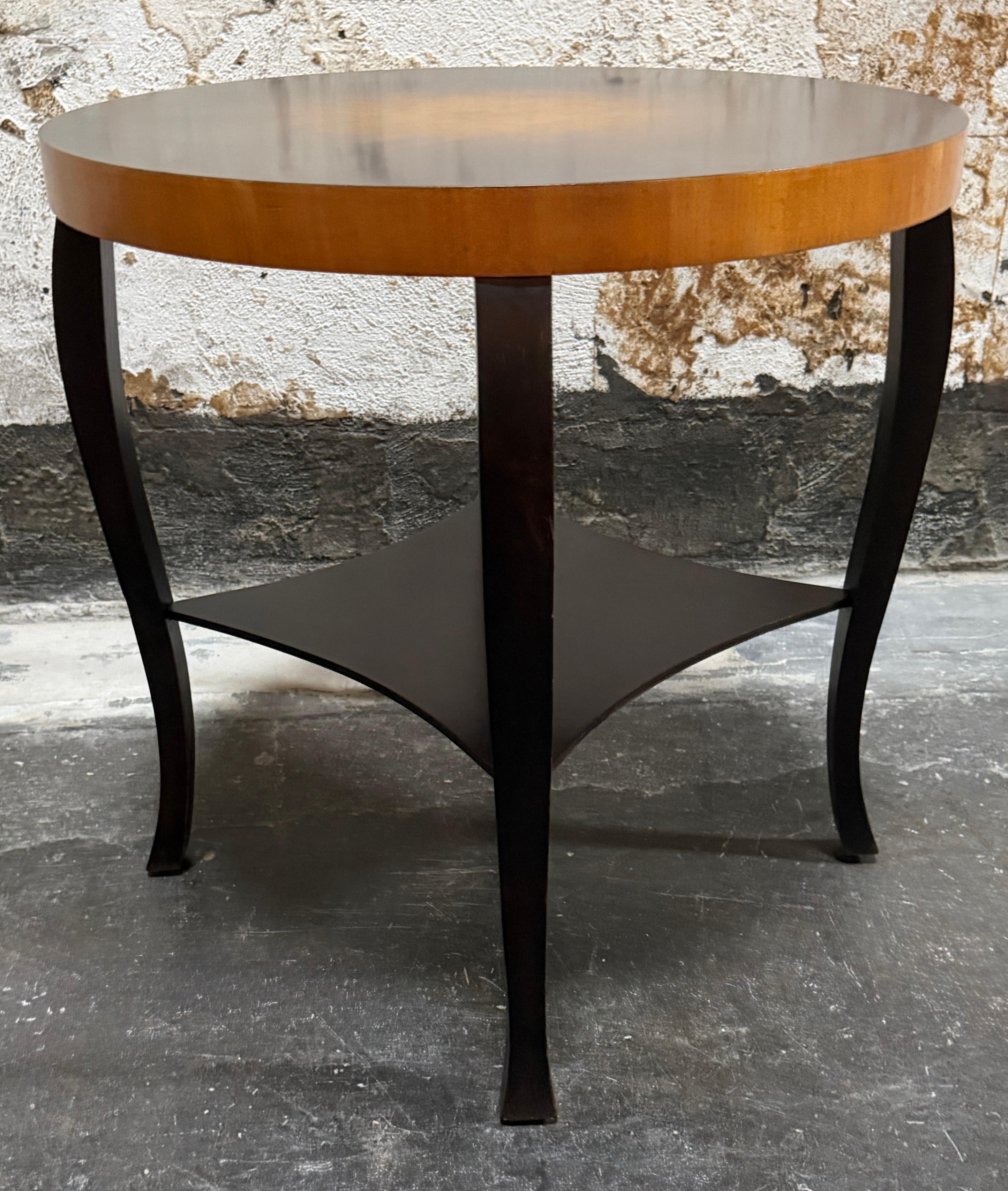 Early 20th Century Antique Swedish Grace Art Deco Flame Birch and Elm End or Side Table c. 1925 For Sale